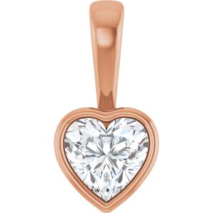 14K Rose Gold 6.5x6.5 mm Heart Charm/Pendant Mounting