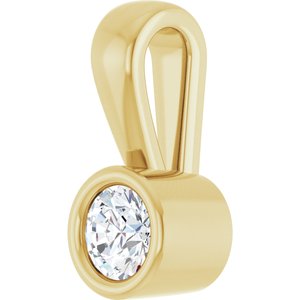 14K Yellow Gold 3.2 mm Round Charm/Pendant Mounting – image 3