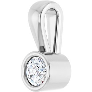 18K X1 White Gold 3.2 mm Round Charm/Pendant Mounting – image 3