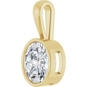 18K Yellow Gold 11x9 mm Oval Charm/Pendant Mounting – image 3
