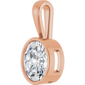 10K Rose Gold 11x9 mm Oval Charm/Pendant Mounting – image 3