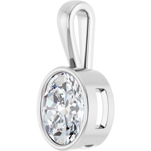 18K Palladium White Gold 11x9 mm Oval Charm/Pendant Mounting – image 3