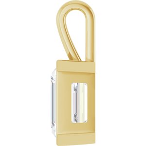 14K Yellow Gold 15x13 mm Emerald Charm/Pendant Mounting – image 5