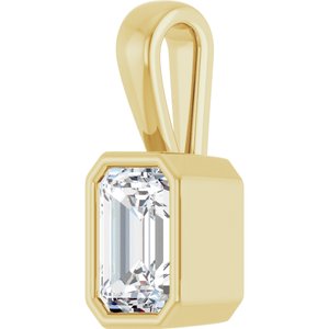 14K Yellow Gold 6.5x4.5 mm Emerald Charm/Pendant Mounting – image 3