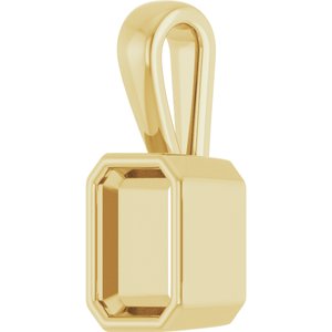 14K Yellow Gold 6.5x4.5 mm Emerald Charm/Pendant Mounting – image 4