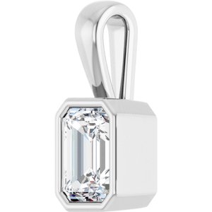 18K White Gold 6.5x4.5 mm Emerald Charm/Pendant Mounting – image 3