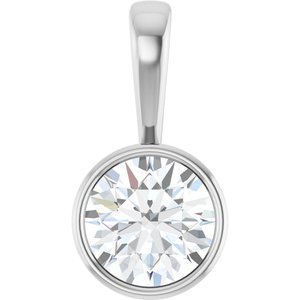 18K Palladium White Gold 9.4 mm Round Charm/Pendant Mounting