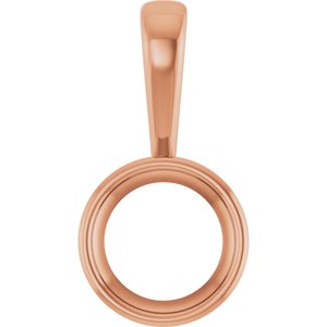 14K Rose Gold 9.4 mm Round Charm/Pendant Mounting – image 2