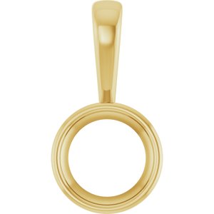 14K Yellow Gold 9.4 mm Round Charm/Pendant Mounting – image 2