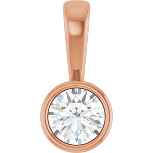 18K Rose Gold 5.2 mm Round Charm/Pendant Mounting