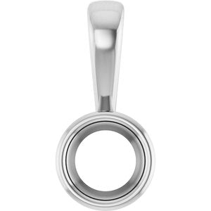 10K White Gold 5.2 mm Round Charm/Pendant Mounting – image 2