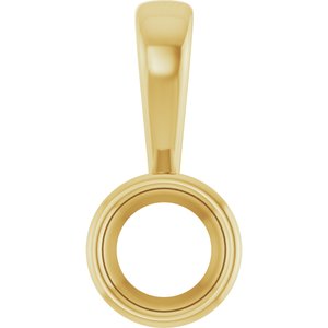 18K Yellow Gold 5.2 mm Round Charm/Pendant Mounting – image 2
