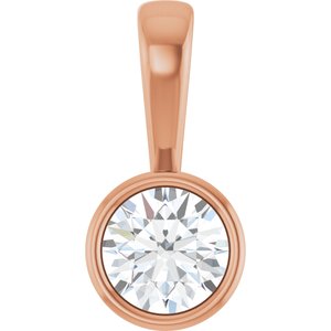 18K Rose Gold 5.8 mm Round Charm/Pendant Mounting