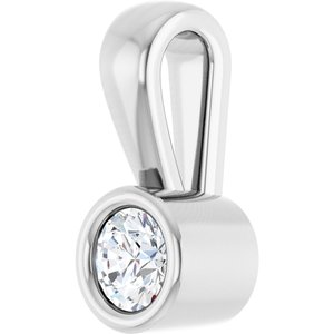 14K White Gold 3 mm Round Charm/Pendant Mounting – image 3