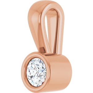 14K Rose Gold 3 mm Round Charm/Pendant Mounting – image 3