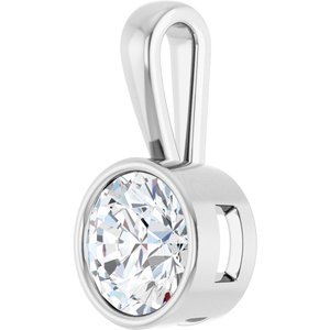 14K White Gold 9.4 mm Round Charm/Pendant Mounting – image 3