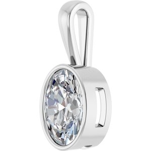 18K Palladium White Gold 14x10 mm Oval Charm/Pendant Mounting – image 3