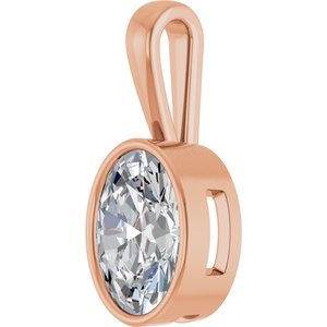 14K Rose Gold 14x10 mm Oval Charm/Pendant Mounting – image 3