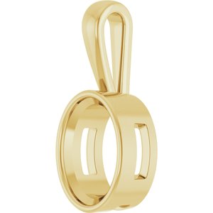 14K Yellow Gold 14x10 mm Oval Charm/Pendant Mounting – image 4