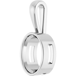18K Palladium White Gold 14x10 mm Oval Charm/Pendant Mounting – image 4