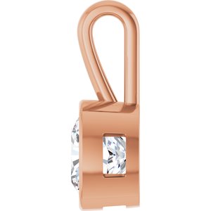 10K Rose Gold 10x10 mm Cushion Charm/Pendant Mounting – image 5