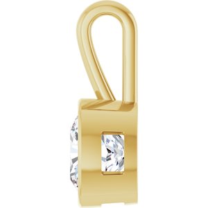 14K Yellow Gold 10x10 mm Cushion Charm/Pendant Mounting – image 5