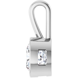 14K White Gold 10x10 mm Cushion Charm/Pendant Mounting – image 5