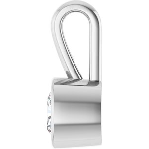 14K X1 White Gold 5.5x5.5 mm Cushion Charm/Pendant Mounting – image 5