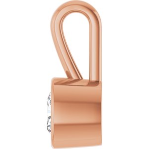 18K Rose Gold 5.5x5.5 mm Cushion Charm/Pendant Mounting – image 5