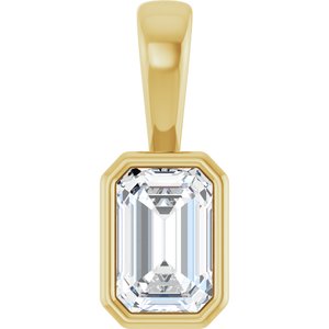 18K Yellow Gold 6x4 mm Emerald Charm/Pendant Mounting