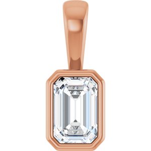 10K Rose Gold 6x4 mm Emerald Charm/Pendant Mounting