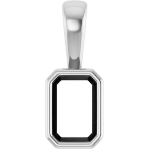 Continuum Sterling Silver 6x4 mm Emerald Charm/Pendant Mounting – image 2