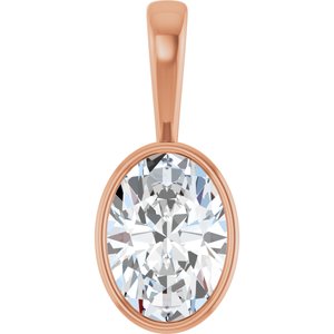 14K Rose Gold 14x10 mm Oval Charm/Pendant Mounting