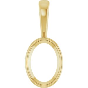 14K Yellow Gold 14x10 mm Oval Charm/Pendant Mounting – image 2