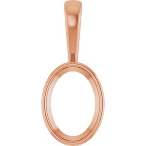 14K Rose Gold 14x10 mm Oval Charm/Pendant Mounting – image 2