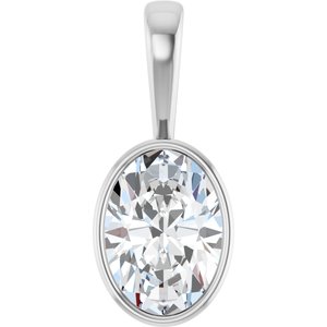 10K White Gold 14x10 mm Oval Charm/Pendant Mounting