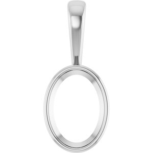 14K White Gold 14x10 mm Oval Charm/Pendant Mounting – image 2