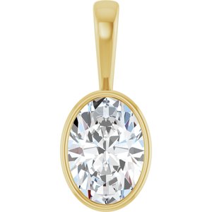 14K Yellow Gold 14x10 mm Oval Charm/Pendant Mounting