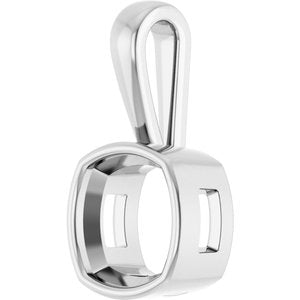 Sterling Silver 10x10 mm Cushion Charm/Pendant Mounting – image 4