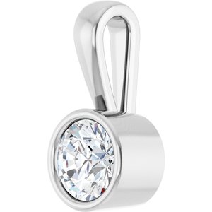 14K X1 White Gold 6 mm Round Charm/Pendant Mounting – image 3