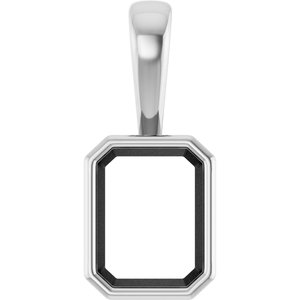Sterling Silver 8.5x6.5 mm Emerald Charm/Pendant Mounting – image 2