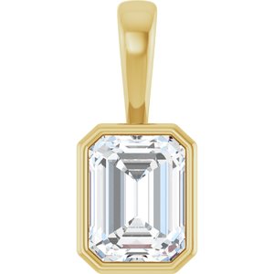 10K Yellow Gold 8.5x6.5 mm Emerald Charm/Pendant Mounting