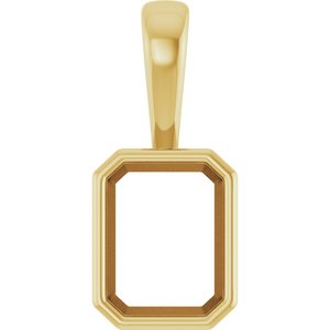 10K Yellow Gold 8.5x6.5 mm Emerald Charm/Pendant Mounting – image 2