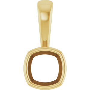 14K Yellow Gold 5.5x5.5 mm Cushion Charm/Pendant Mounting – image 2