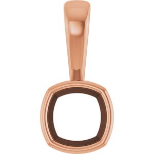 18K Rose Gold 5.5x5.5 mm Cushion Charm/Pendant Mounting – image 2