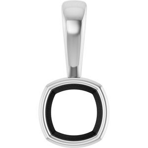 14K X1 White Gold 5.5x5.5 mm Cushion Charm/Pendant Mounting – image 2