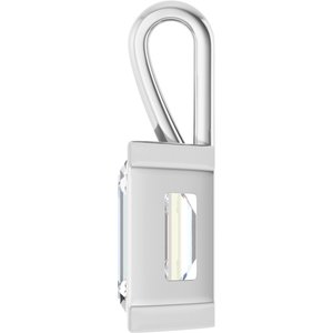 10K White Gold 14x10 mm Emerald Charm/Pendant Mounting – image 5