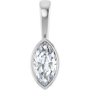 18K Palladium White Gold 10.5x5.5 mm Marquise Charm/Pendant Mounting