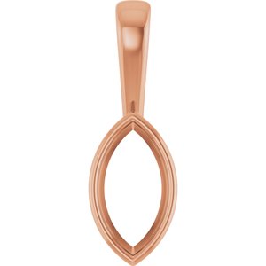 18K Rose Gold 10.5x5.5 mm Marquise Charm/Pendant Mounting – image 2