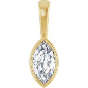 14K Yellow Gold 10.5x5.5 mm Marquise Charm/Pendant Mounting